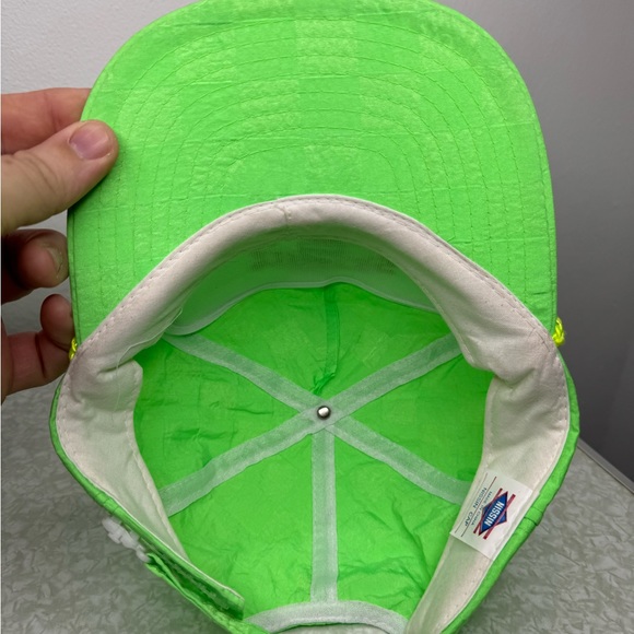 Vintage Timbers Pizza Green Neon Adjustable Zipper Strap Back Hat - Picture 8 of 10